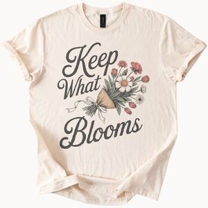 Keep What Blooms Graphic Tee Wildflower Botanical Art Shirt